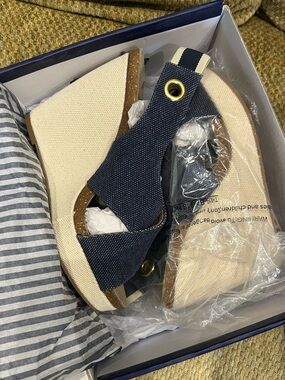 Splendid Dani Dark Navy Wedge Sandals-NWT-sz 9M